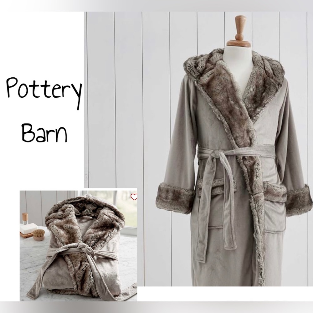 Pottery Barn faux fur robe size Med